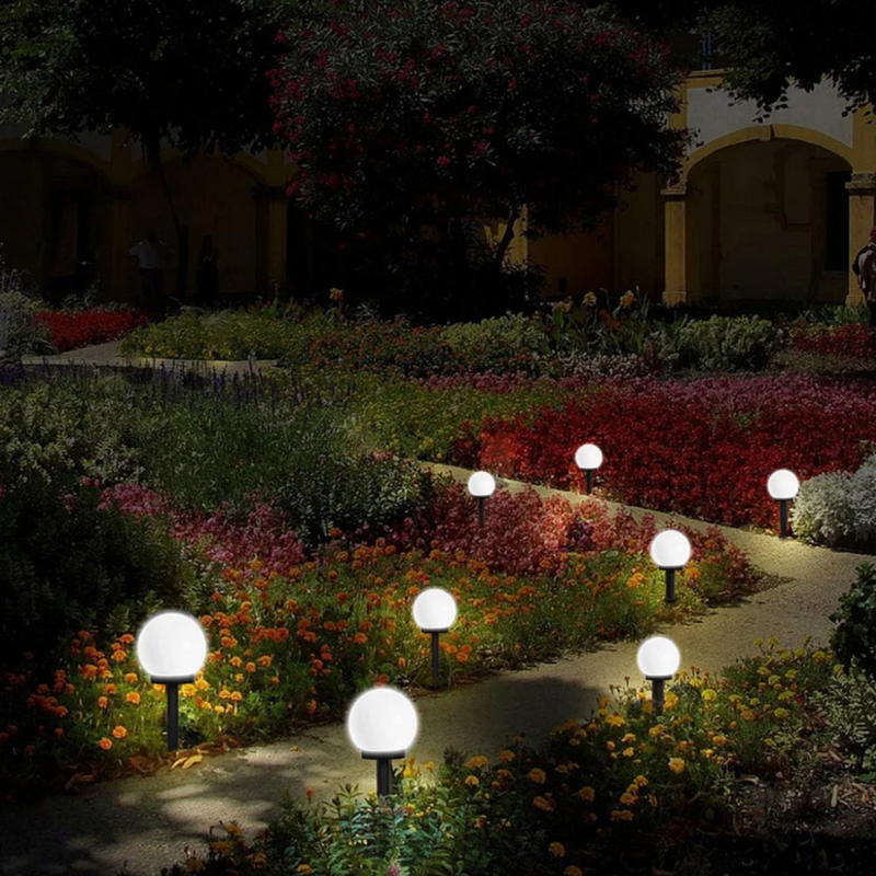2er Set Solar-Gartenkugelleuchten – Kabelloses, Warmes Licht für eine Stimmungsvolle Außenbeleuchtung