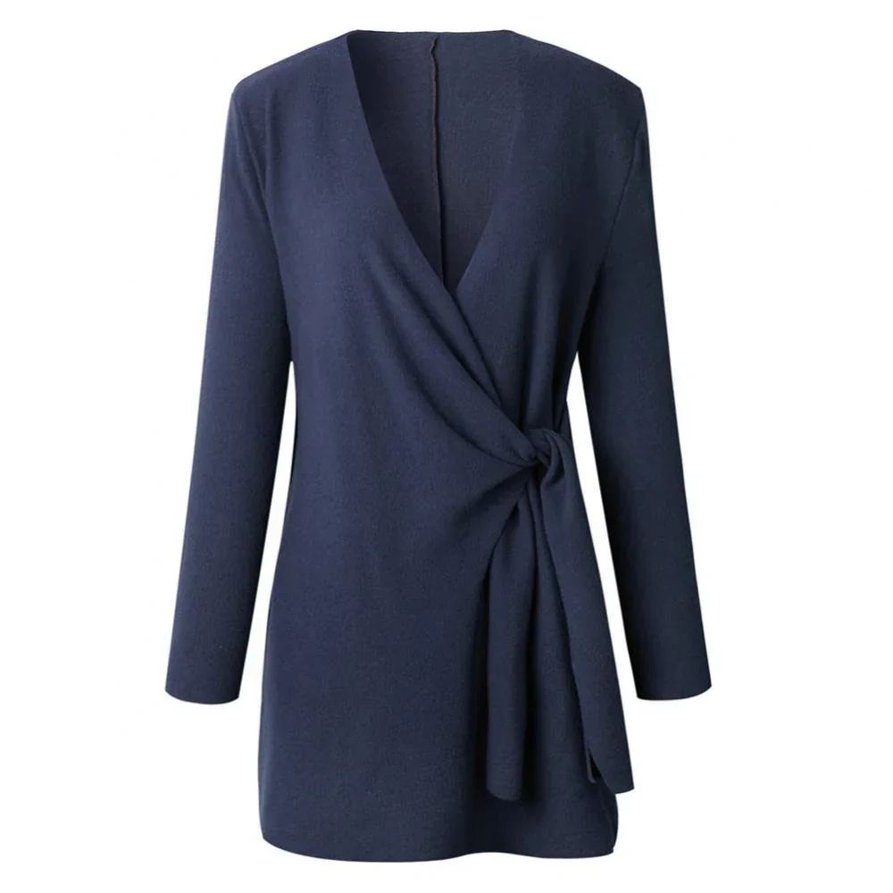 Knitted Women's Cardigan with Bow Belt - Elin