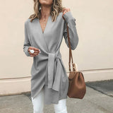 Knitted Women's Cardigan with Bow Belt - Elin