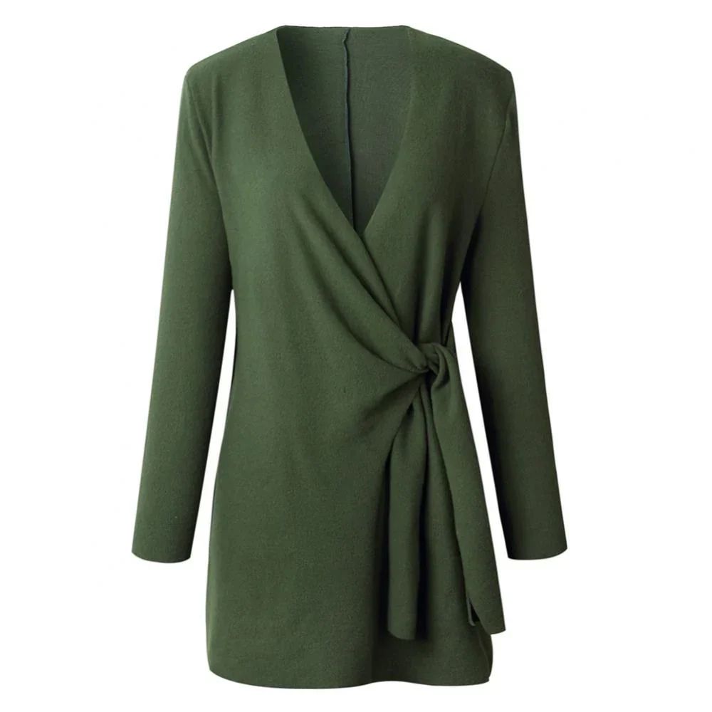 Knitted Women's Cardigan with Bow Belt - Elin