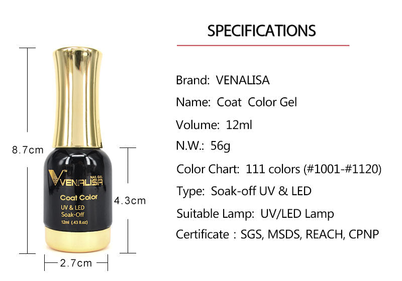 Luxury Gel Nail Varnish - UV/LED Curing, 0.41 fl oz - Vibrant Colors for Long-Lasting Shine