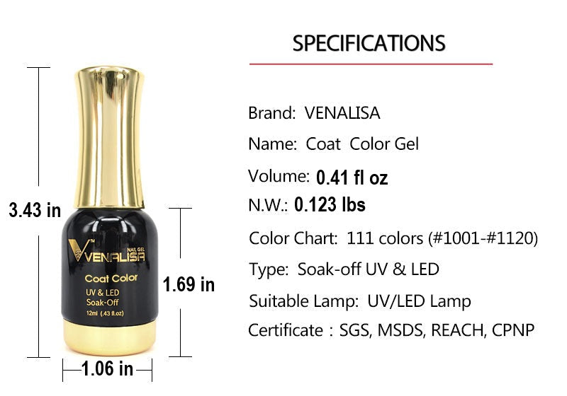 Luxury Gel Nail Varnish - UV/LED Curing, 0.41 fl oz - Vibrant Colors for Long-Lasting Shine