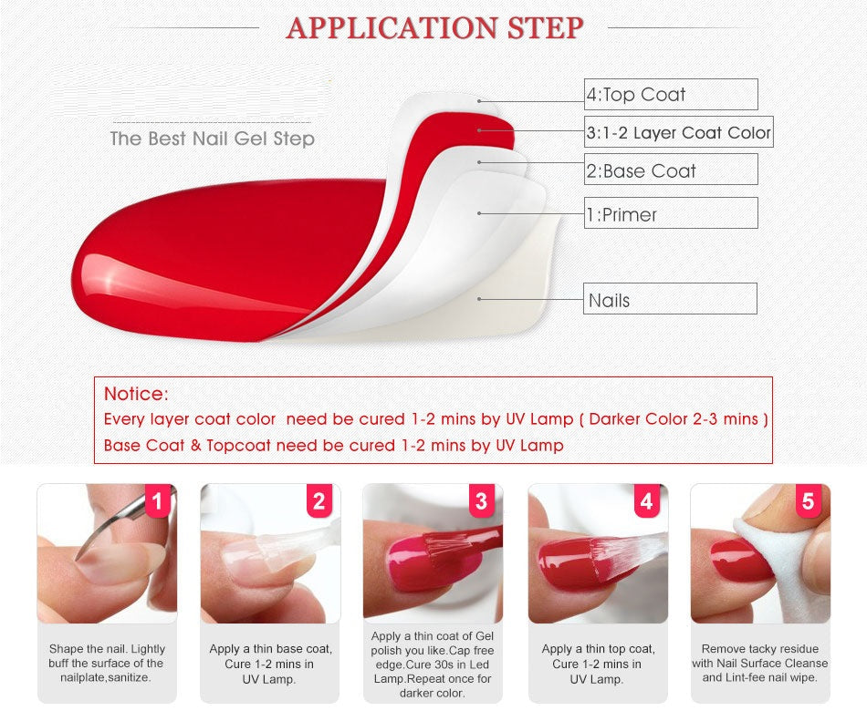 Luxury Gel Nail Varnish - UV/LED Curing, 0.41 fl oz - Vibrant Colors for Long-Lasting Shine