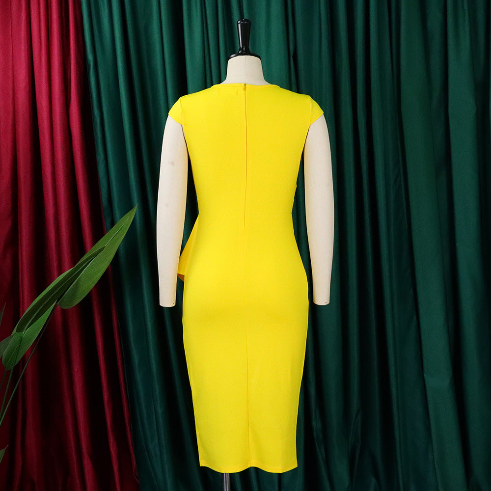 Plus-Size Asymmetrical Sleeveless Dress - Stylish & Flattering Design for Every Occasion