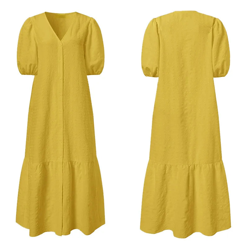 Plus-Size V-Neck Maxi Dress - Elegant & Flattering Sexy Evening Wear