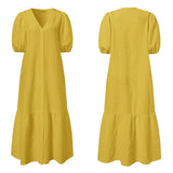 Plus-Size V-Neck Maxi Dress - Elegant & Flattering Sexy Evening Wear