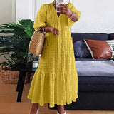 Plus-Size V-Neck Maxi Dress - Elegant & Flattering Sexy Evening Wear