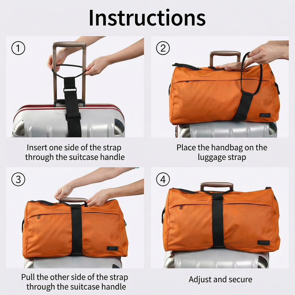 Adjustable Luggage Strap – Waterproof PP Elastic, Multi-Suitcase & 7 Colors