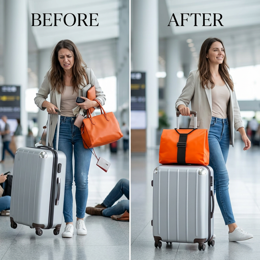 Adjustable Luggage Strap – Waterproof PP Elastic, Multi-Suitcase & 7 Colors