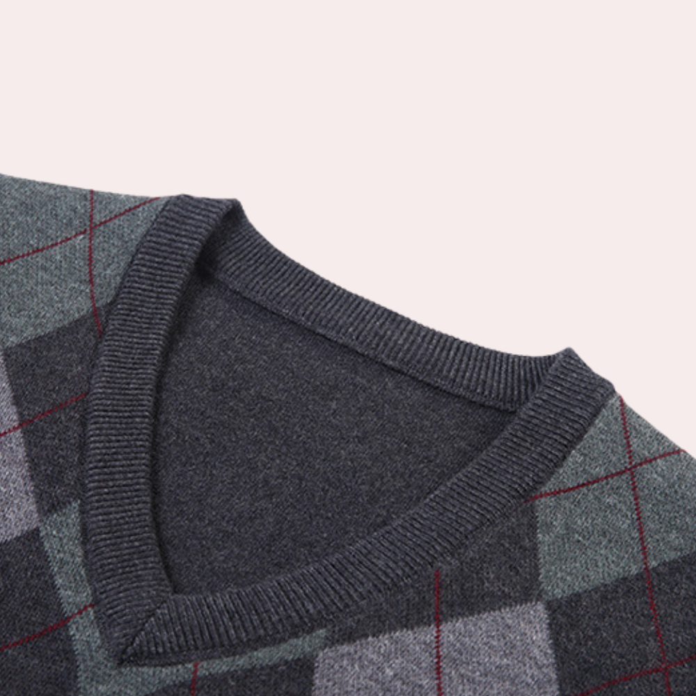 Gentlemen's Spencer with Stylish Argyle Pattern - Felix