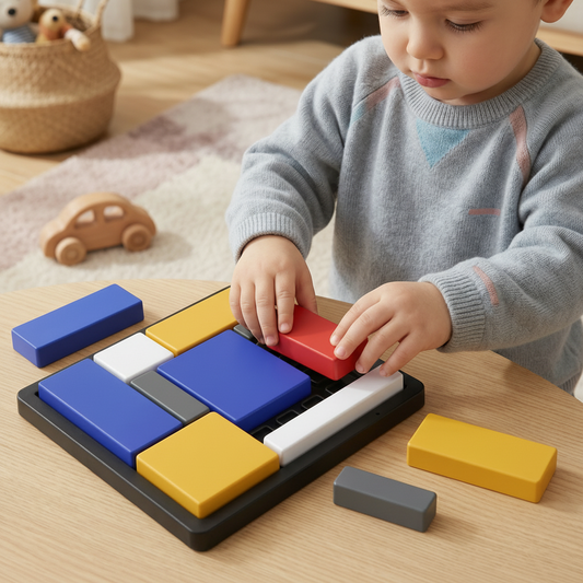 Wooden Puzzle Blocks – Shape Sorting, Brain Toy & Kids Learning