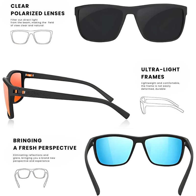 Unisex Polarized Sunglasses Set – 3 Pairs, UV400 Protection & Mirrored Lenses