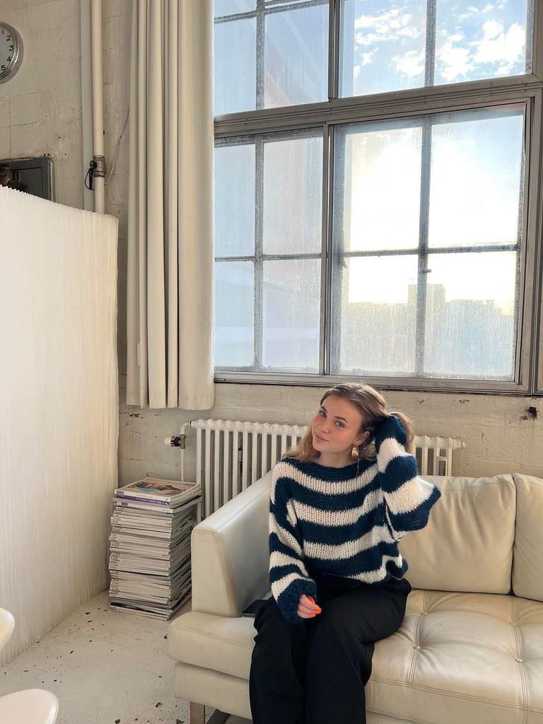 Fall Knitted and Striped Oversized Women's Sweater - Harper