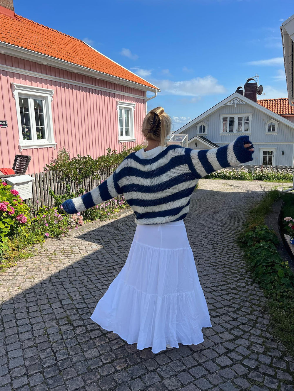 Fall Knitted and Striped Oversized Women's Sweater - Harper