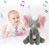 Interactive Elephant Baby Toy – Moving Ears, Music & Peek-a-Boo Play