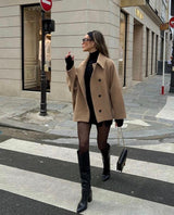 Women's double-breasted coat, view 1