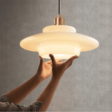 White Glass Pendant Light | Modern Mid-Century Elegance