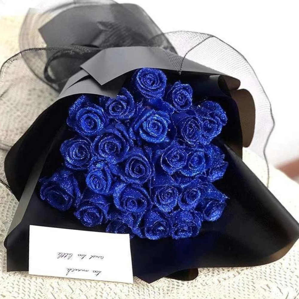Glittering Eternal Roses - Luxurious Durable Artificial Flower Bouquet | Perfect Romantic Gift for Any Occasion