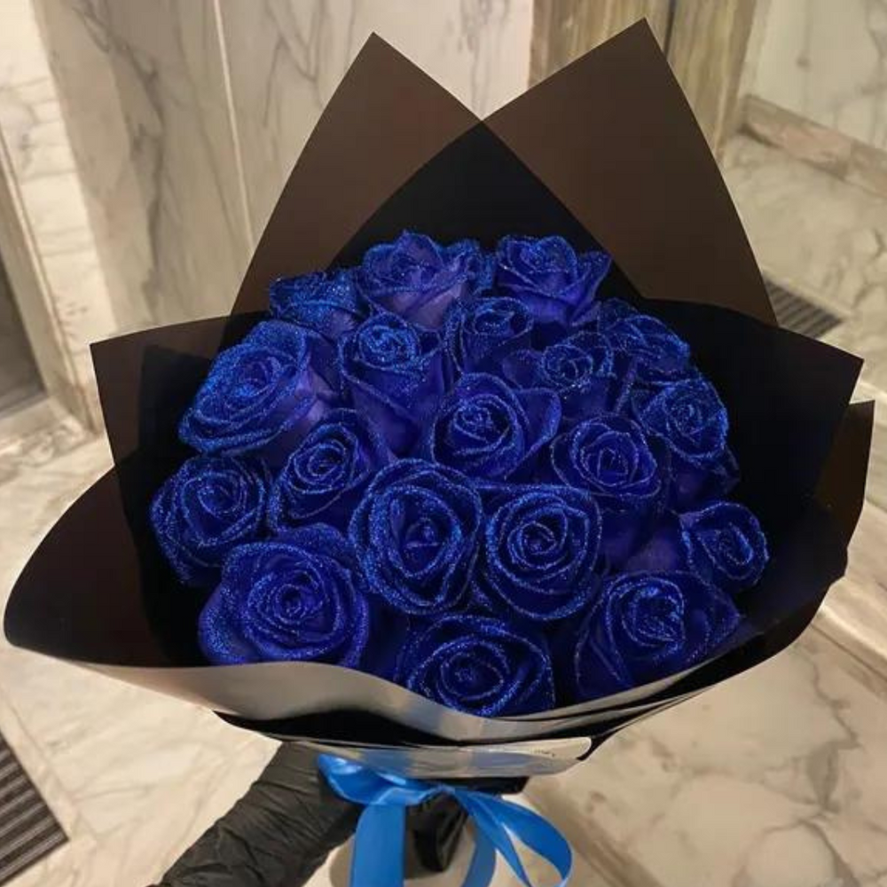 Glittering Eternal Roses - Luxurious Durable Artificial Flower Bouquet | Perfect Romantic Gift for Any Occasion