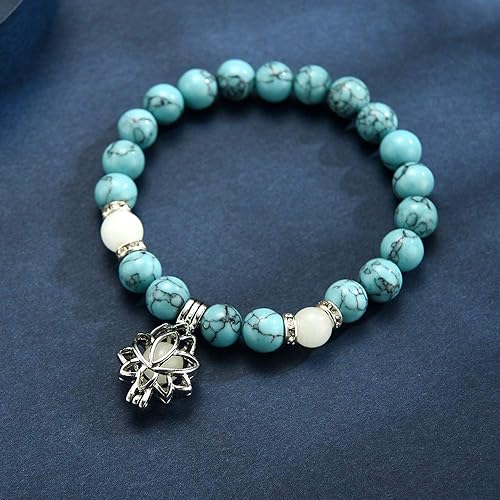 Glow-in-the-Dark Lotus Bracelet | Elegant Women's Jewelry | Unique Nighttime Accessory