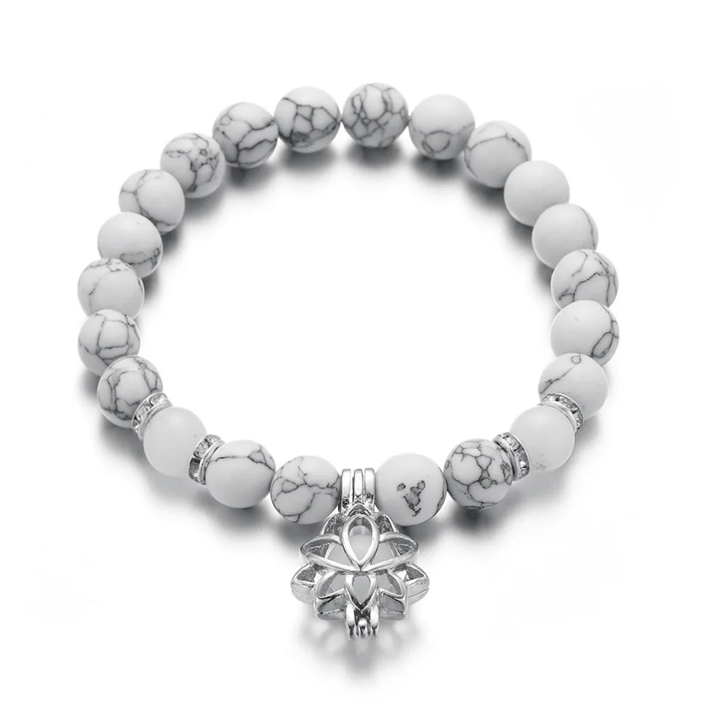 Glow-in-the-Dark Lotus Bracelet | Elegant Women's Jewelry | Unique Nighttime Accessory