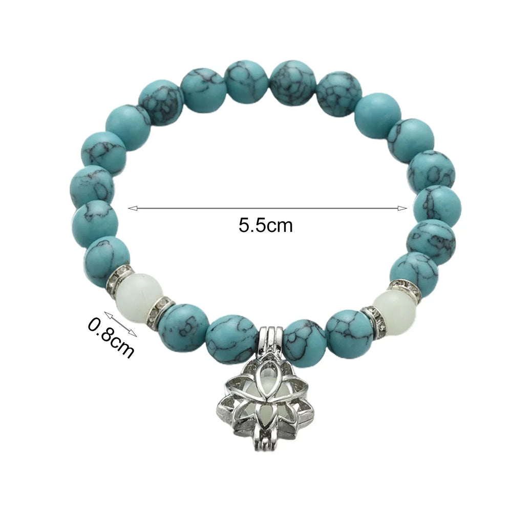 Glow-in-the-Dark Lotus Bracelet | Elegant Women's Jewelry | Unique Nighttime Accessory