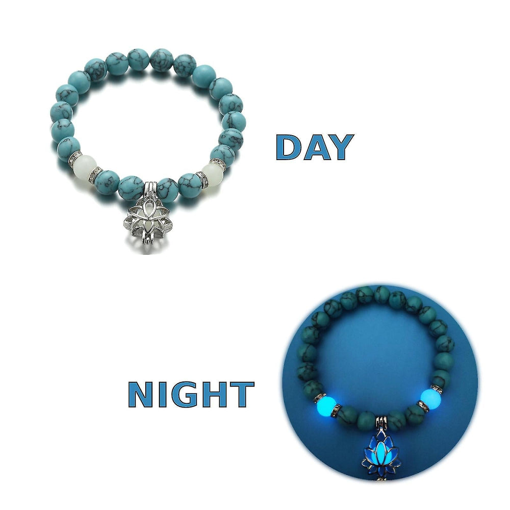 Glow-in-the-Dark Lotus Bracelet | Elegant Women's Jewelry | Unique Nighttime Accessory