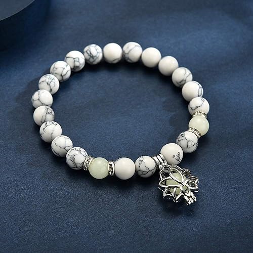 Glow-in-the-Dark Lotus Bracelet | Elegant Women's Jewelry | Unique Nighttime Accessory