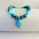 Glow-in-the-Dark Lotus Bracelet | Elegant Women's Jewelry | Unique Nighttime Accessory