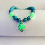 Glow-in-the-Dark Lotus Bracelet | Elegant Women's Jewelry | Unique Nighttime Accessory