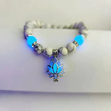 Glow-in-the-Dark Lotus Bracelet | Elegant Women's Jewelry | Unique Nighttime Accessory