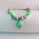 Glow-in-the-Dark Lotus Bracelet | Elegant Women's Jewelry | Unique Nighttime Accessory