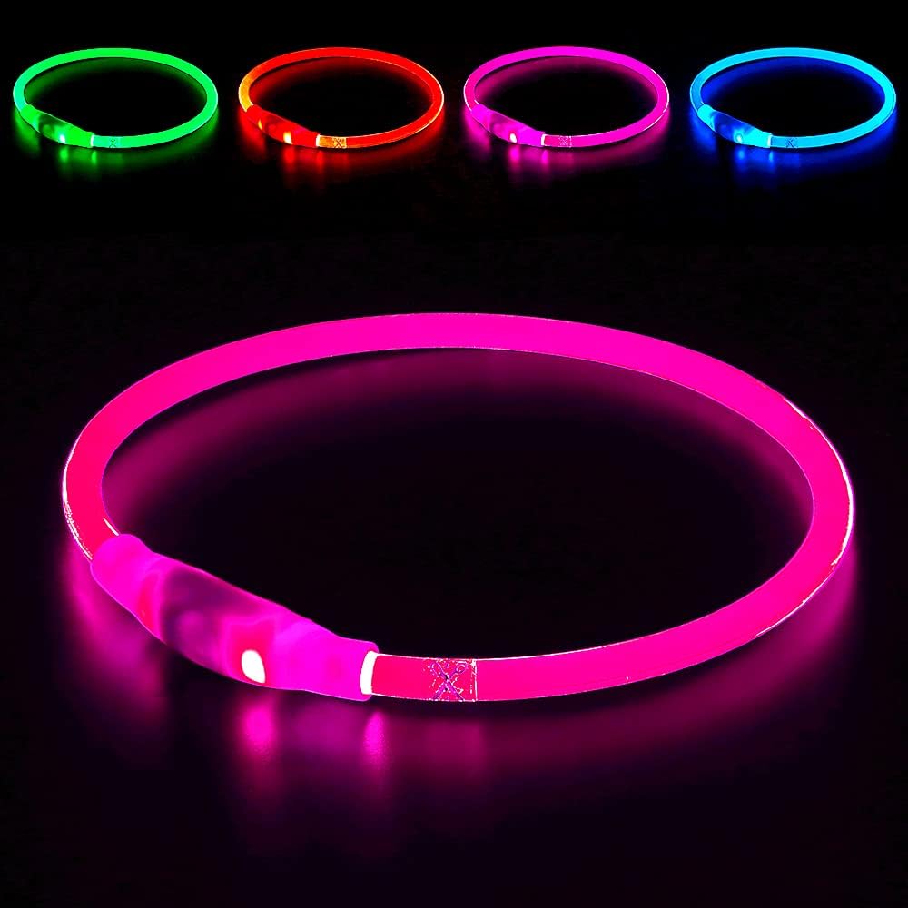 GlowSafe Rechargeable LED Dog Collar - USB Safety Light for Enhanced Visibility & Nighttime Safety