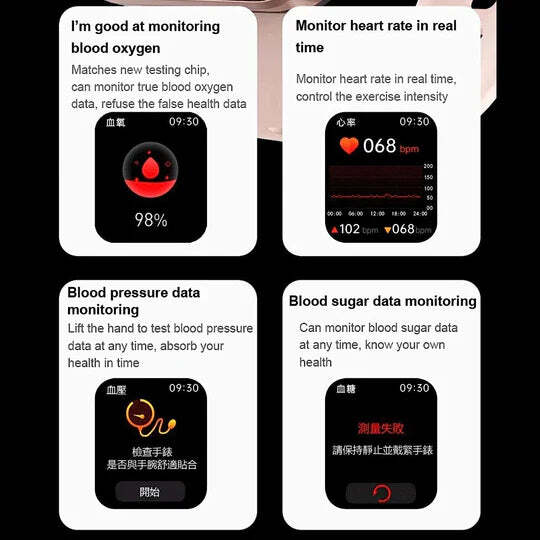 GlucoSense Smartwatch - Noninvasive Real-Time Glucose Monitoring & Health Tracking Device