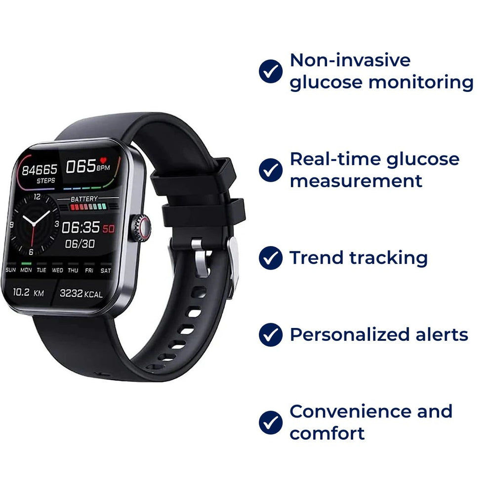 Enhanced Product Title:  
"Glucowatch: Non-Invasive Blood Glucose Monitoring Smartwatch | Real-Time Tracking, Trend Analysis & Personalized Alerts – Davy"

This optimized title includes relevant keywords while maintaining clarity and appeal for potential