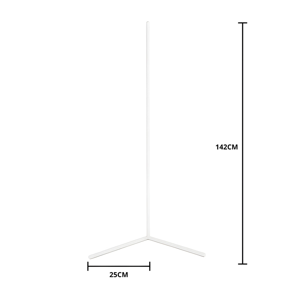 LED Corner Floor Lamp – Dimmable, Remote Control, 3 Color Temperatures, 142cm