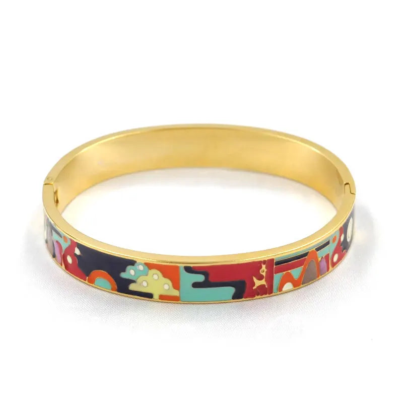 Elegant Gold Geode Charm Bracelet for Women | Stylish Cuff Jewelry