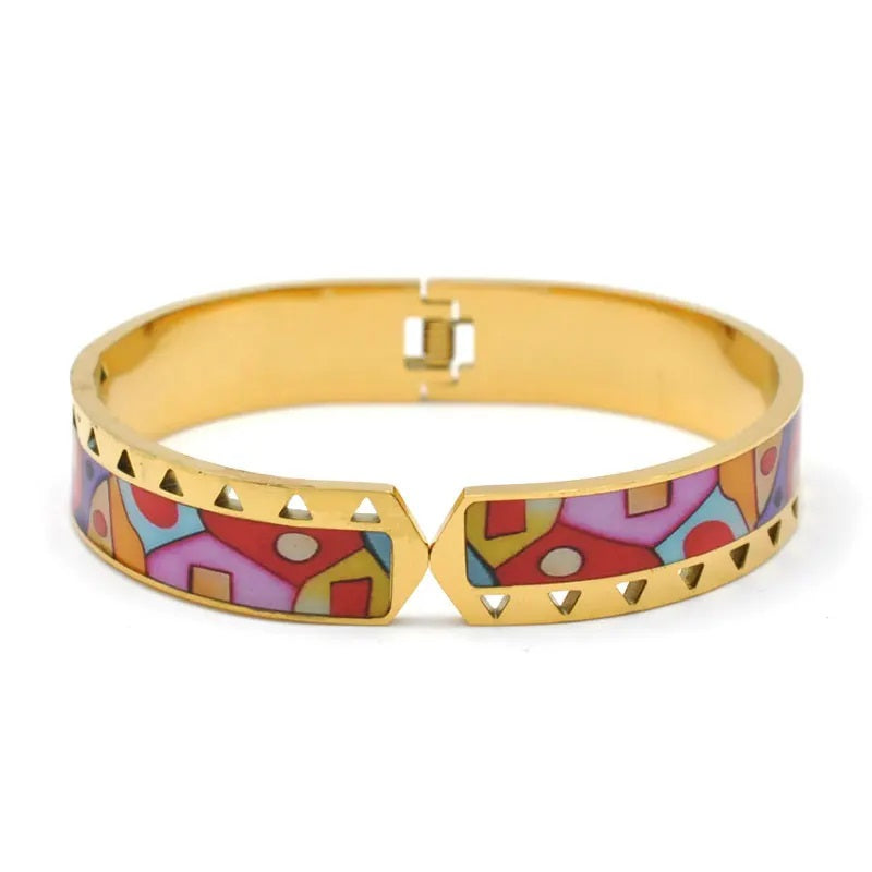Elegant Gold Geode Charm Bracelet for Women | Stylish Cuff Jewelry