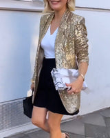 Gold Glitter Jacket with Sequins - Rosamund