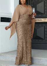 Chic Plus-Size Midi Dress for Fall Banquets - Elegant Autumn Fashion