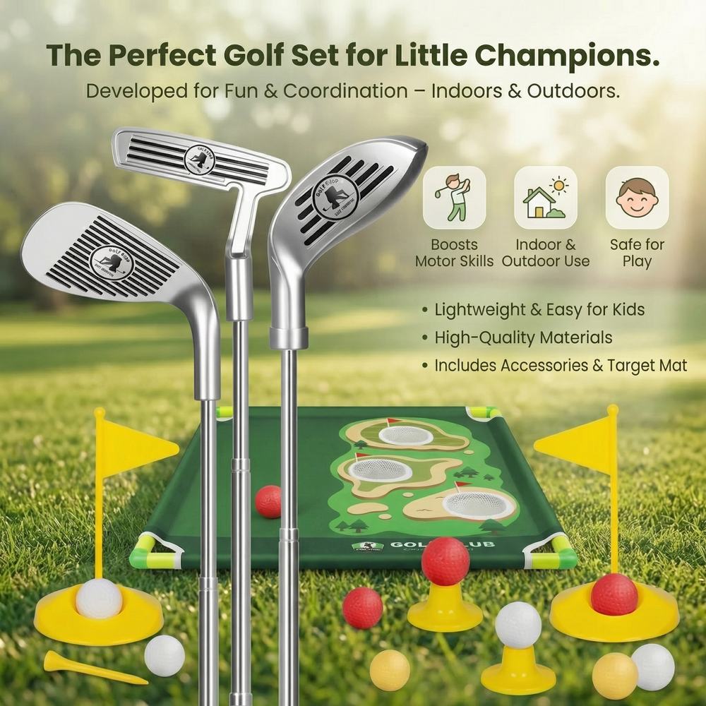 Golf Putting Mat – Adjustable Clubs, Indoor & Family Play Set