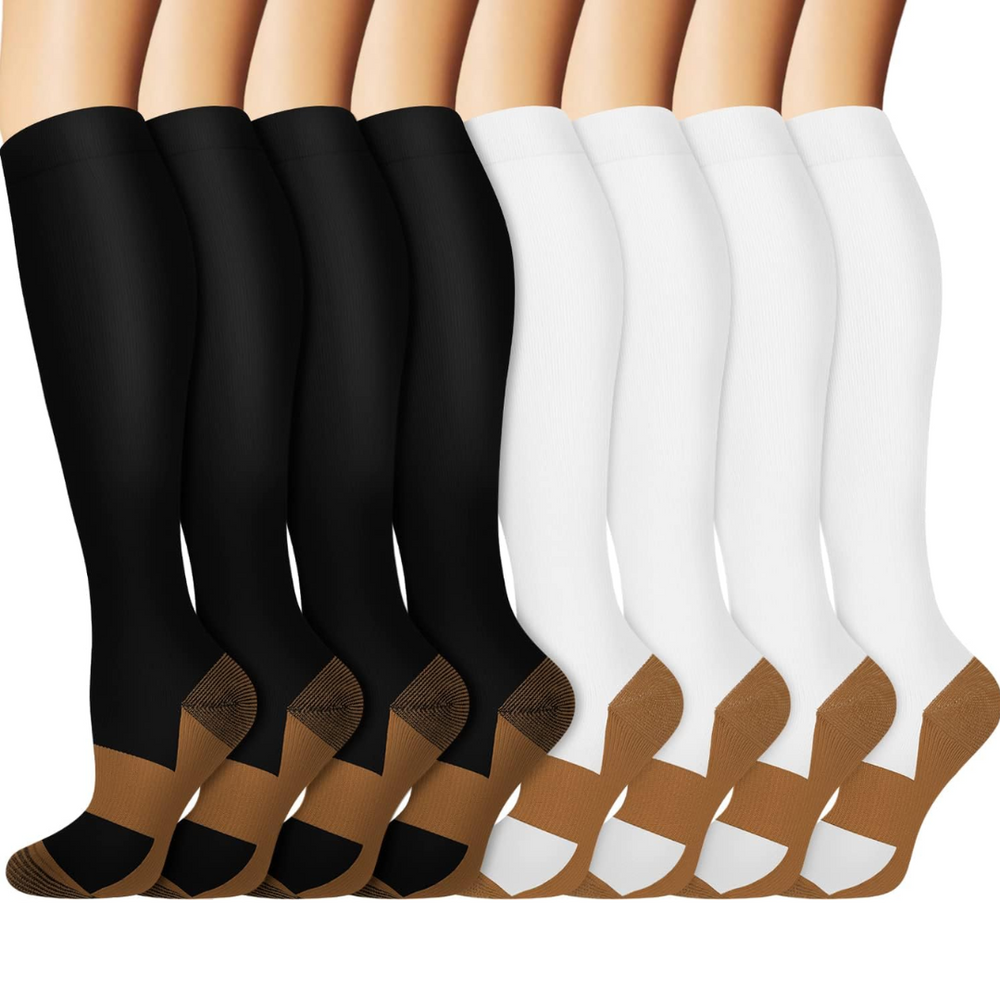 Enhanced Product Title: "StepRelief Gradual Compression Copper Socks - 15-20 mmHg, 8 Pairs for Enhanced Circulation & Comfort" 

This title includes keywords that improve search visibility while clearly conveying the product's benefits and features.