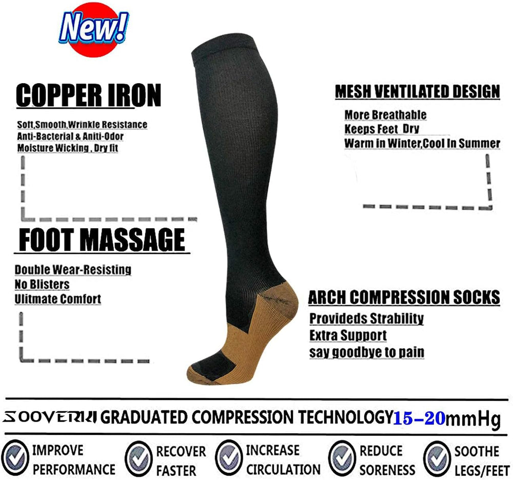Enhanced Product Title: "StepRelief Gradual Compression Copper Socks - 15-20 mmHg, 8 Pairs for Enhanced Circulation & Comfort" 

This title includes keywords that improve search visibility while clearly conveying the product's benefits and features.