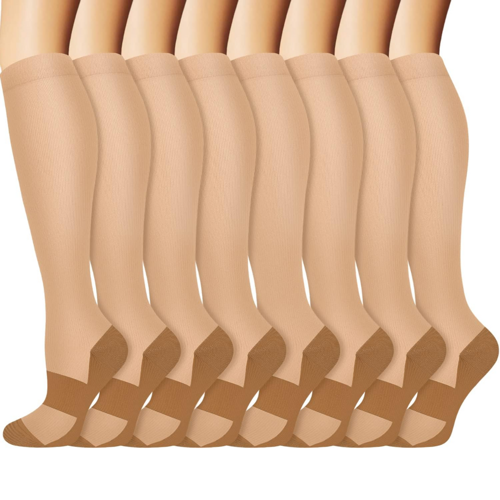 Enhanced Product Title: "StepRelief Gradual Compression Copper Socks - 15-20 mmHg, 8 Pairs for Enhanced Circulation & Comfort" 

This title includes keywords that improve search visibility while clearly conveying the product's benefits and features.