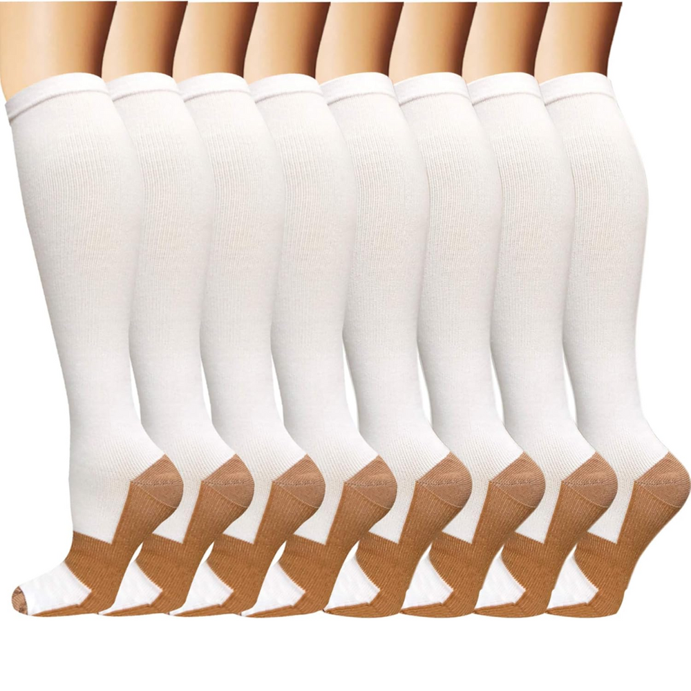 Enhanced Product Title: "StepRelief Gradual Compression Copper Socks - 15-20 mmHg, 8 Pairs for Enhanced Circulation & Comfort" 

This title includes keywords that improve search visibility while clearly conveying the product's benefits and features.
