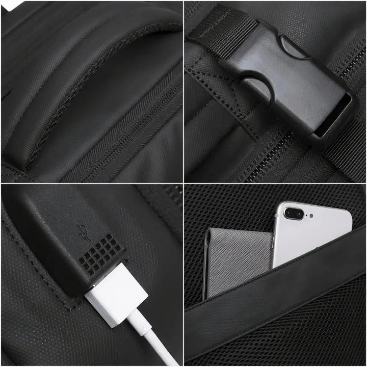 Expandable Laptop Backpack – 22-37L, 17.3-Inch Fit & USB Charging Port