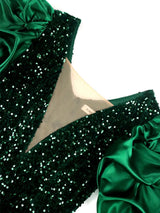 Plus-Size Vintage Puff-Sleeve Dress - Shiny Fall Magic Collection