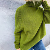 Women's oversized turtleneck sweater in fall-leaf color - Nora