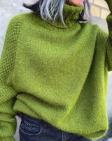 Women's oversized turtleneck sweater in fall-leaf color - Nora