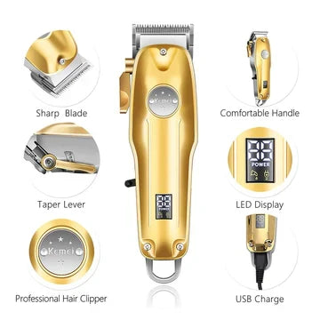 BowLift | Professional Hair Clippers for men gold Set | Gold Hair Clippers Cordless